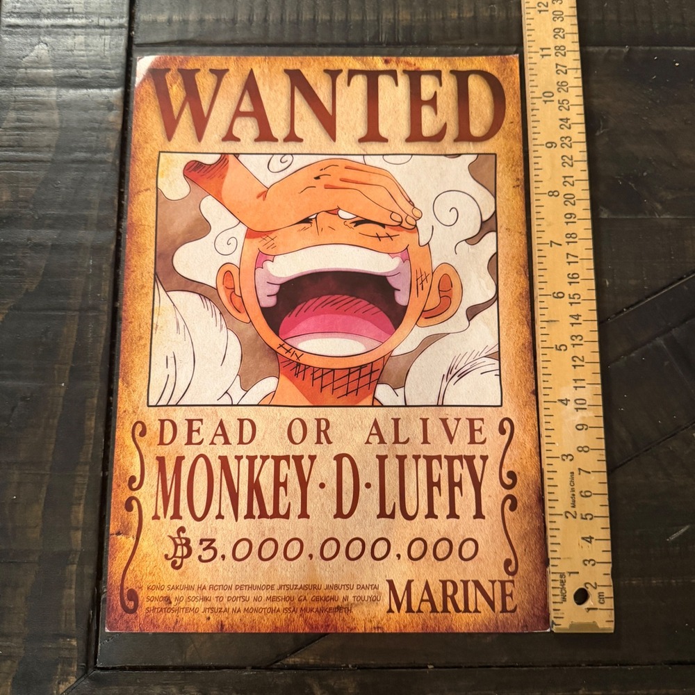 One Piece Monkey D Luffy Gear 5 Wanted Poster Sun God Nika 3 Billion Bounty Art